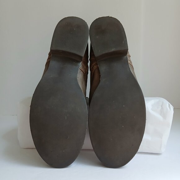 Steve Madden 'Troopa' Boots Taupe 9 Hole Leather Side Zip Combat Boots Sz 9 - Picture 9 of 12